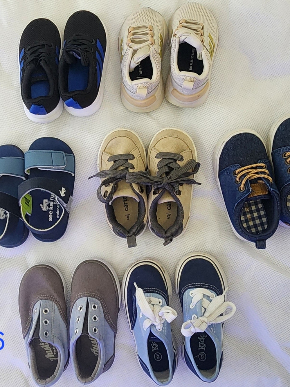 7 Pair - Toddler Boy Lot Shoes And Sandles Size 4, 5 And 6!
